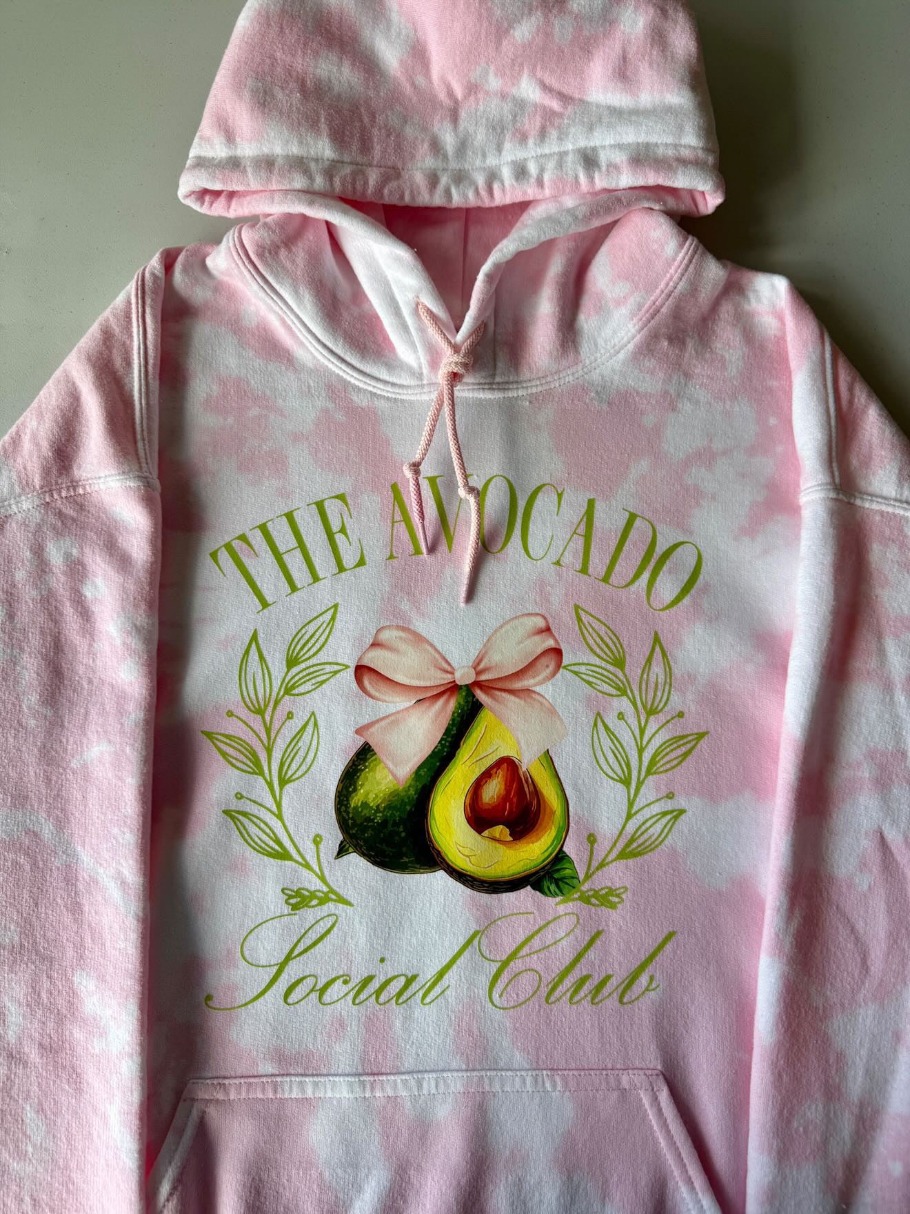 Hoodie: Pink & White THE AVOCADO SOCIAL CLUB