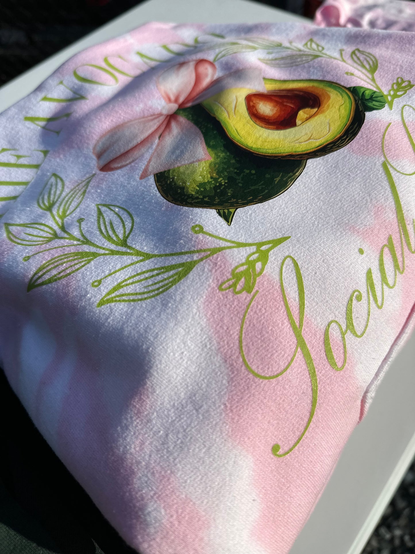 Hoodie: Pink & White THE AVOCADO SOCIAL CLUB